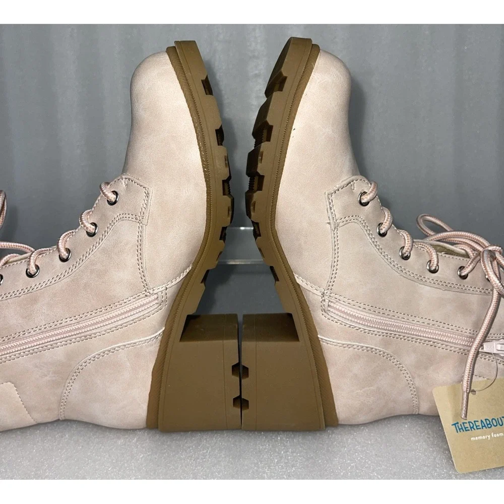 Therabouts Kinsley Pink Rhinestone Hiker Block Heel Boots Big Girls Size 5 NEW‎